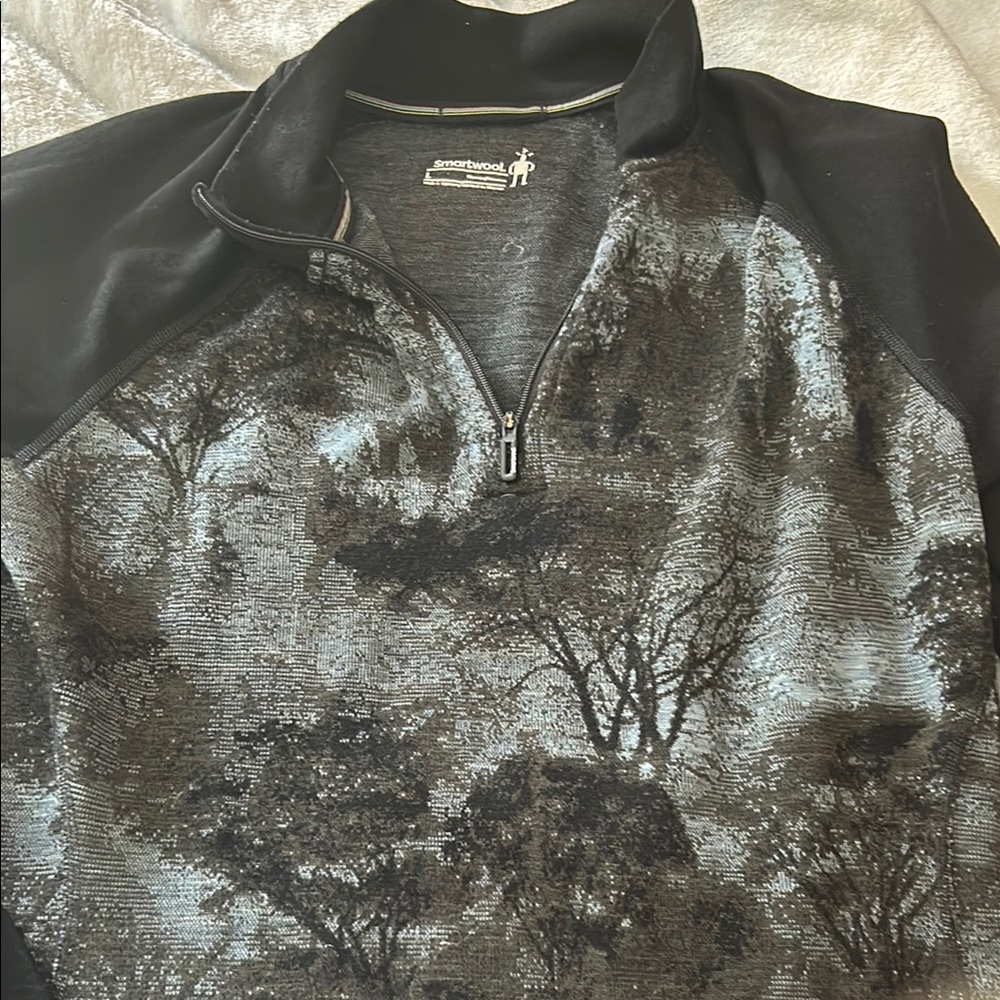 Smartwool Black and Gray Quarter-Zip Pullover